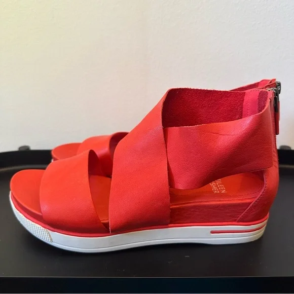 Eileen Fisher Sport Tumbled Nubuck Sneaker Sandal NEW Size 7 Red - Picture 6 of 12